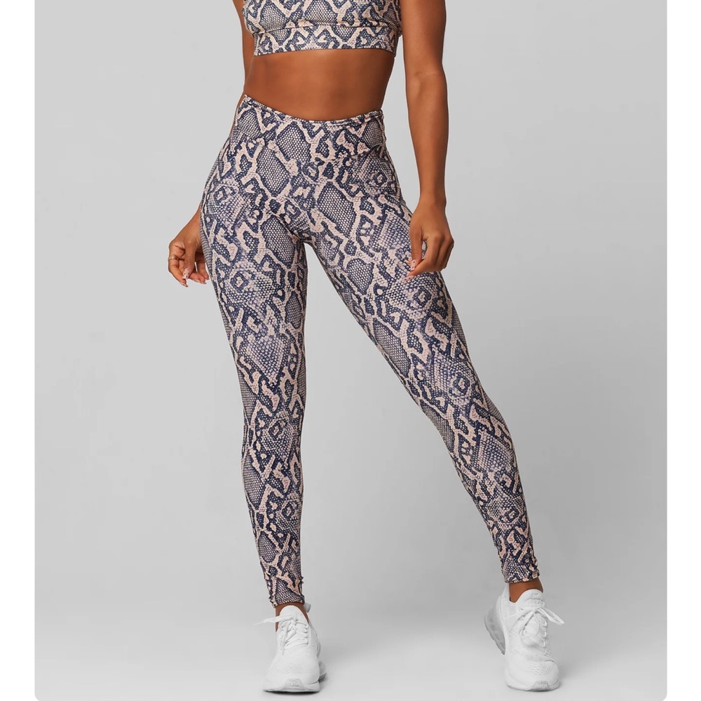 Lici Fit Licifit Python High Waist Scrunch Legging Animal Snake Print Brown S